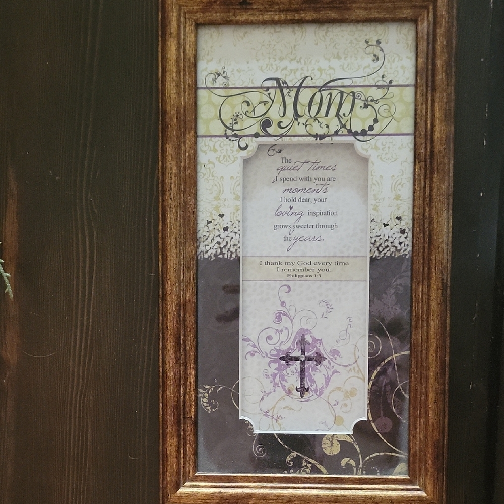 Elegant Brown and Cream Framed Wall Art for Mom